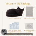 Cragite Black Cat Urns for Ashes, Sleeping Matte Black Pet Urns for Cats, Fur-Like Texture Urn for Cat Ashes, Secure Threaded Closure, Holds Cats Up to 7kg, 6.7 x 5.1 x 3.3 Inches