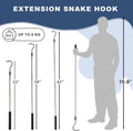 Snake Hook Heavy Duty, Snake Hook Retractable 35"-65" Catcher Hook for Rattlesnakes Ball Python Rattle Cobra Removal Non