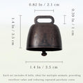 8-Pieces Metal Grazing Bells for Pets and Livestock, Loud Metal Cow Bells with Red Bronze Finish for Dogs, Cats, Sheep, 