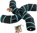 Upgraded Cat Tunnel Toy with 5 peek-a-Boo Windows, Large 4-Way Maze Tube