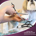 Dream Reach 8" Downward Curved Dog Grooming Scissors for Trimming Face and Paws, Safety Round Tip Shears for Pet Dogs an