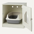 Amazon Basics Cat Litter Box Enclosure, Furniture-Style Cabinet with Drawer and Shelves, Hidden Cat Litter Box, White