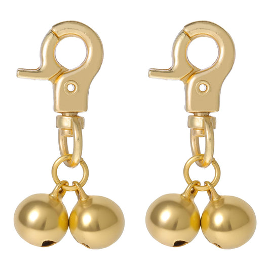 Xthrotsenk 2 Pcs Gold Bells for Dog Collars Cat Bell for Pet Collar Pet Bell with Heavy Duty Snap Clips Pet Pendant Accessories Pet Christmas Gift Training Pet Collar Charms