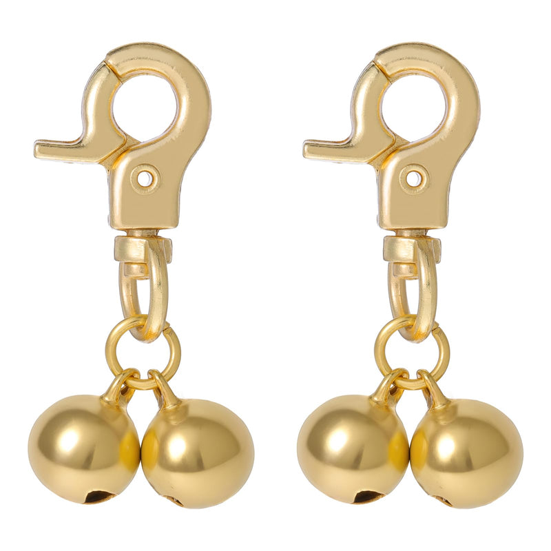 Xthrotsenk 2 Pcs Gold Bells for Dog Collars Cat Bell for Pet Collar Pet Bell with Heavy Duty Snap Clips Pet Pendant Accessories Pet Christmas Gift Training Pet Collar Charms