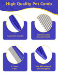 CAPHONT Flea Comb for Cats with Handle, 4 Pcs Flea Brush Tear Stain Comb Grooming Face and Matted Hair Paws Pet Lice Com