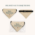 Big Brother Dog Bandana with No-Tie Adjustable Buckle — Pregnancy Announcement Photo Prop, Beige Cotton Triangle Scarf, 
