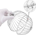 Rabbit Hay Ball Stainless Steel Hanging Feed Dispenser for Bunny Hamster Guinea Pig Rat Chinchilla (A: 5.11inch, Silver)