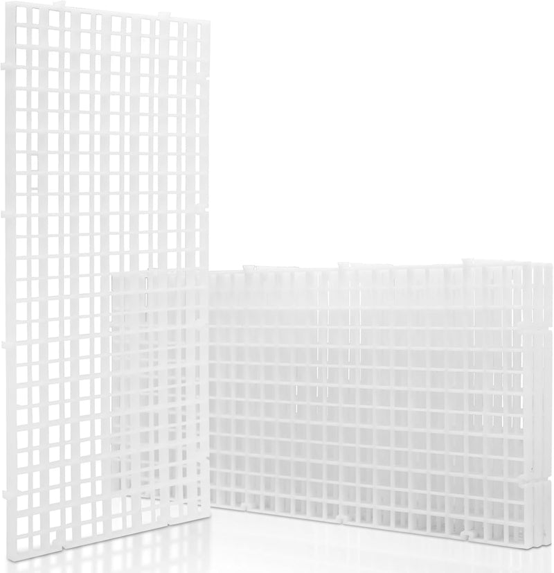 LINLAN 4 Pieces 5.9x11.8in (15X30cm) Aquarium Grid Plastic, Fish Tank Divider, Egg Crate for DIY Filtration and Bottom P
