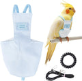 SUPERFINDINGS Snap-Closure Parrot Diaper with Leash 1Pc 5.04x2.95 Inch/128x75 mm Washable Bird Flight Suit 8.5 mmThick 2