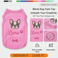 Chol&Vivi Dog Shirt Clothes, 2pcs Shirt for Large Size Dog, Blank Pet Cotton Sleeveless Apparel Soft and Lightweight, Ta