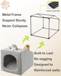 Hovicaed Indoor Dog House for Extra Large Medium Small Sized Dogs - Dog Tent with Washable Removable Cover, Pet Orthopedic Dog Cave Bed Egg-Crate Foam Cushion, Inside Dog House Large Space(XL)