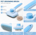 Deshedding Dog Brush for Shedding – Self Clean Cat Brush Deshedding & Grooming Tool for Long Haired and Short Haired Dog