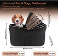 Foldable Bike Pet Rear Basket with Safety Leash & Comfort Pad, Universal Heavy Duty Rear Mount Carrier for Small Medium Dogs Cats Cycling Travel