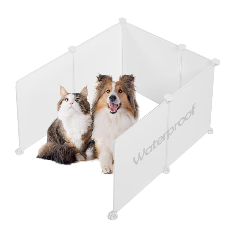 MEEXPAWS Cat Litter Box Enclosure Splash Guard Extra Large 28L × 21.5W x 18H inch, Light Weight Plastic Sheets Easy Clean (White)