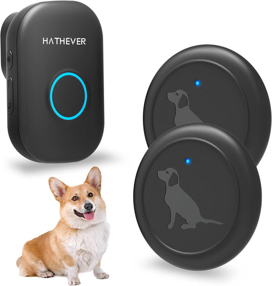 Dog Door Bell, Wireless Doggie Door Bell Operating at 1000 Feet with Chew Resistant IP65 Waterproof Touch Button, 32 Mel