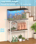 Mondazie 20-30 Gallon Fish Tank Stand, 30" L x 12" W x 32.2" H, White