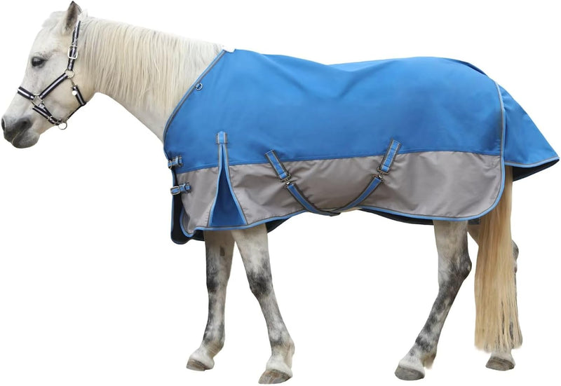 LEAFOREST 1200D Horse Blanket Waterproof Breathable Turnout (no Filling) Standard Neck Horse Sheet Blue Grey 75IN