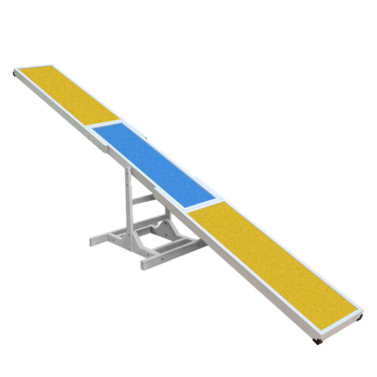 jopavo Dog Agility Seesaw - 118"x13"x21" Dog Agility Training Equipment for Backyard Obstacle Courses, Weather Resistant & 2-Level Height Adjustable
