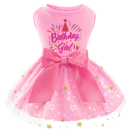 XPUDAC Dog Birthday Dress Puppy Clothes for Small Dogs Girl Birthday Party Tulle Pet Outfit, Cat Appeal-Small
