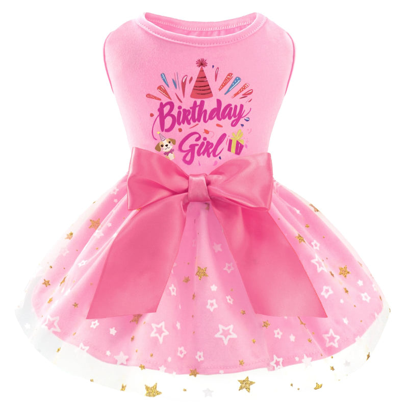XPUDAC Dog Birthday Dress Puppy Clothes for Small Dogs Girl Birthday Party Tulle Pet Outfit, Cat Appeal-Small