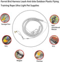 Anti-bite Bird Leash Macaw Parrot Harness Bird Supplies, Parrot Cockatiels Starling Budgie Training Rope(Transparent)