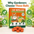 Cat Repellent Balls 12 Pack, Cat Deterrent for Indoor & Outdoor Use, Gardens, Lawns, Flower Beds, Patios & Yards, Plant-