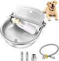 Dog Water Bowl Dispenser, Automatic Pet Water Dispenser, 3L Outdoor Stainless Steel Drinking Trough, Livestock Waterer w