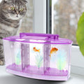 Aquarium Fish Led Light Kid Friendly Small Fish Three Divisions Breeding Isolation Mini Aquarium komplettset LED Acrylic