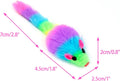 CHIWAVA 36PCS 1.8" Rainbow Color Furry Cat Toy Mice with Rattle Kitten Mouse Interactive Play