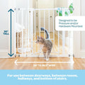 Carlson 29–36.5” Extra Wide Dog Gate with Small Pet Door, Walk-Through Pressure Mounted Metal Indoor Pet Safety Gate, Te