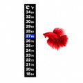 SunGrow Betta Fish Tank Thermometer Stick On, Aquarium Temperature Sticker Strip, 5.2 x 0.7 Inches, Green & Blue Tempera