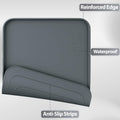 GQK Silicone Dog & Cat Food Mat with Raised Edge, 24"x16" Extra Thick Waterproof Non-Slip Pet Feeding for Food and Water Bowls, Spill Proof Mat to Protect Floors, BPA Free Dishwasher-Safe,Gray