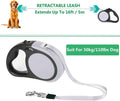 Dual Retractable Dog Leash for 2 Large Dogs (Up to 110 Lbs Each) - Double Headed 18.5 ft Extendable Pet Leash with Poop Bags, Non Slip Grip - One Button Break & Lock, 360 Tangle-Free (Gray, Large)