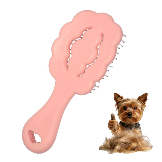 MAEELOU Cloud Shape Small Dog Grooming Brush - Perfect for Shih Tzus, Yorkies, and Maltipoos - Ideal Puppy Hair Brushes for Maltese and Small Breeds (Pink）