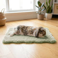 2 Pack Rabbit Mat, Soft Plush Bunny Bedding with Non-Slip Bottom, Washable Fluffy Guinea Pig Cage Liner, Small Pet Sleep
