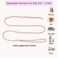 3 PCS Hamster Harness Leash Adjustable Small Animal Rope 57.87in