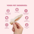 Benji & Louie Air Dried Whole Rabbit Ears with Fur - Natural Healthy Dog Treats or Dog Chews, Single Ingredient, 1.5 oz, 4 to 6 Count