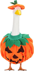 Halloween Porch Goose Outfit Pumpkin for 23 Inch Plastic & Cement Goose Statue, Spooky Cute Clothes & Fall Harvest Costu