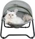 Elevated Cat Hammock Bed with Awning, Breathable Raised Pet Bed Only for Cats & Small‑Size Dogs, Tool‑Free Assembly, Rem