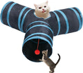 Cat Tunnel Tube Toys, 3 Ways Tunnels for Indoor Cats with Play Ball