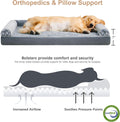 BFPETHOME Orthopedic Washable Dog Beds Large Sized Senior Dog for Comfy Sleeping with Removable Cover, Waterproof Big Soft Pet Couch Bed for Dogs Rerlax