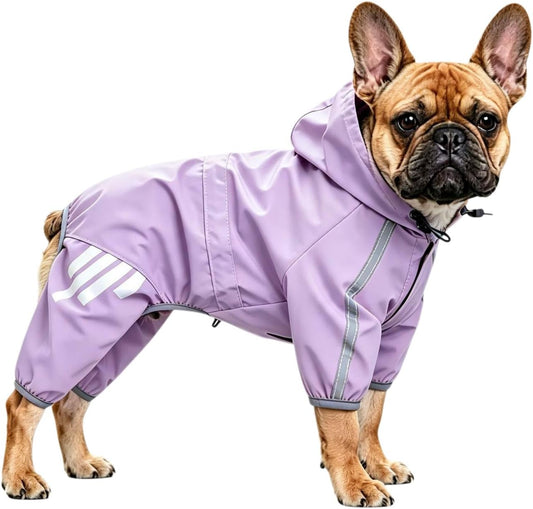 Dog Raincoat,Waterproof Dog Rain Jacket Reflective Full Body Protection