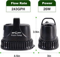 REPTIZOO Low Water Level Drain Pump, 243GPH 26W Submersible Drain with Bottom Suction, Flow Adjustable Bottom-draw Water