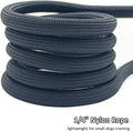 BTINESFUL 5FT 6FT 7FT Slip Lead Dog Leash, Strong Nylon Rope Leash, 1/4" Dog Training Lead for Small Medium Dogs (1/4" * 7 FT, Black)