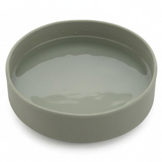 Should We Go? Dog Water Bowl - The Perfect Dish No-Spill, Less Mess Non-Tippable Water & Food Bowl, Pure Silicone with Suction Cup Fits 5 Cups 7.5" Across x 2.25" Tall, Ideal for All Pets, Medium-Sage