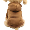 Jecikelon Soft Dog Hoodies for Small Dogs, Fleece Puppy Sweatshirt with Pockets, Warm Winter Cold Weather Coats for Pet Cat, Cute Clothes Puppy Costume (Coffee, Small)
