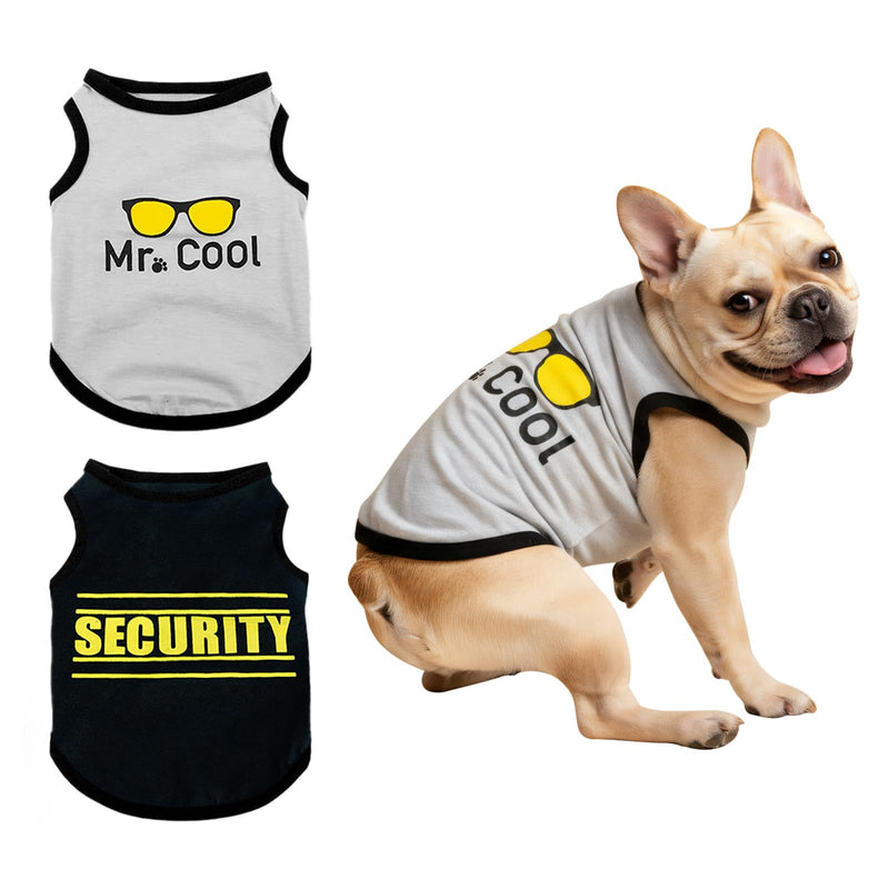 COOHAMS Dog Clothes for Small & Medium Size Dogs, 2 Pack Dog Shirt for Girl & Boy, Puppy Clothes, Pet T-Shirts, Tank Top for Summer & Winter (Cool Medium)