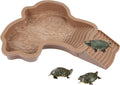 Large Reptile Bathing Pool, Tortoise Food Water Bowls with Ramp, Reptile Feeding Dish Water Bowl Bathing Pool Aquarium O