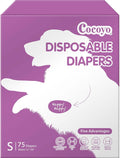 COCOYO Disposable Female Dog Diapers Small Size, 75 Count, Super Absorbent, Breathable, Wetness Indicator