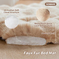 SOMAHE Cat Bed, Plush Faux Fur Kneading Flat Mat - Machine Washable Fluffy Pet Bed for Indoor Cats, Non-Slip Small Kitten Bed, Therapeutic Knead Cat Mat for Couch & Window Sill, 23"×15" Inch,Camel